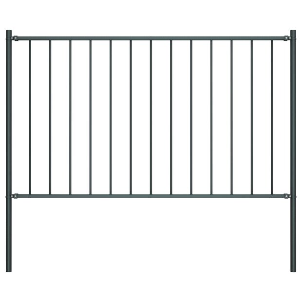 Hekpaneel met palen 1,7x1,25 m gepoedercoat staal antraciet 1