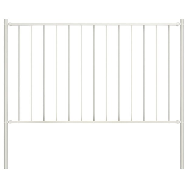 Hekpaneel met palen 1,7x0,75 m gepoedercoat staal wit 1