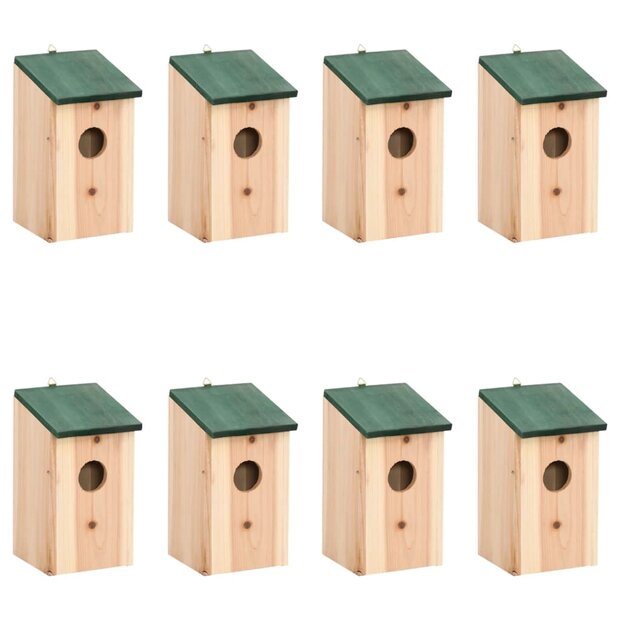 Vogelhuisjes 8 st 12x12x22 cm hout 1
