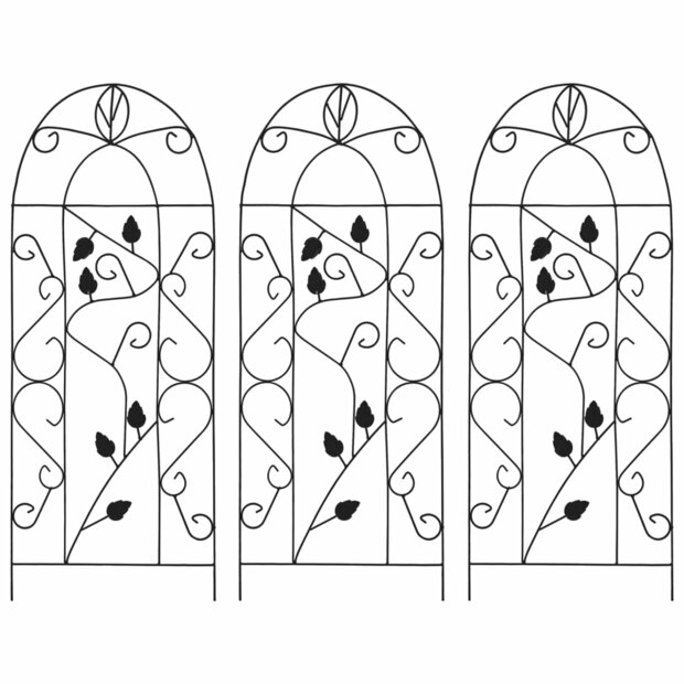 Plantenklimrekken 3 st 40x100 cm ijzer zwart   1