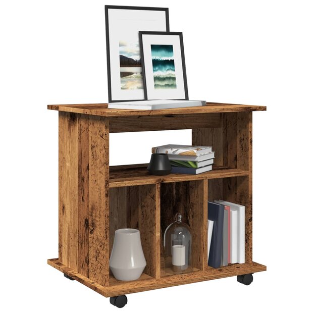 Rolkast 60x45x60 cm bewerkt hout oud houtkleurig 1