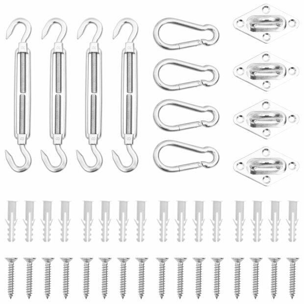 12-delige Zonneschermaccessoireset roestvrij staal 1