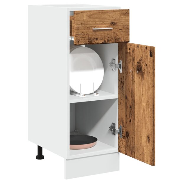 Onderkast met lade 30x46x81,5 cm bewerkt hout oud houtkleurig 1