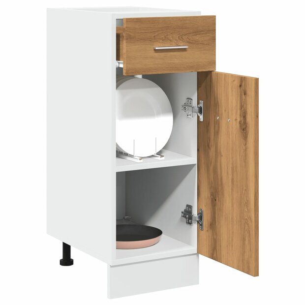 Onderkast met lade 30x46x81,5 cm bewerkt hout artisanaal eiken 1