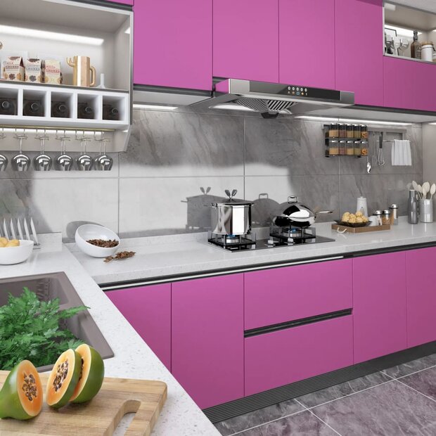 Meubelfolie zelfklevend 500x90 cm PVC hoogglans paars 1