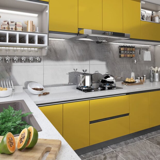 Meubelfolie zelfklevend 500x90 cm PVC hoogglans goudkleurig 1