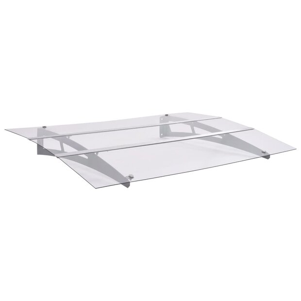 Deurluifel 120x90 cm polycarbonaat zilverkleurig en transparant   1
