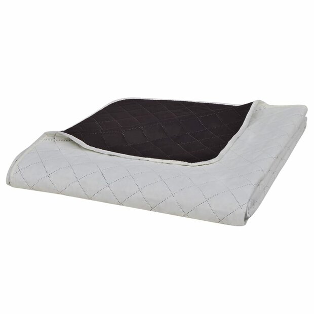 Bedsprei gewatteerd dubbelzijdig 220x240 cm beige/bruin 1