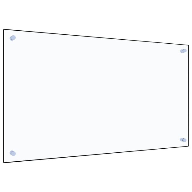 Spatscherm keuken 90x50 cm gehard glas transparant 1