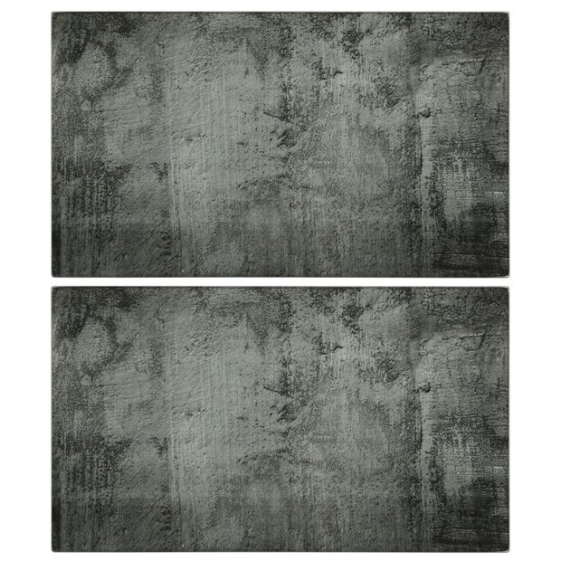 Snijplanken 2 st met betonpatroon gehard glas 1