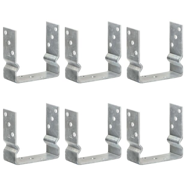 Grondankers 6 st 14x6x15 cm gegalvaniseerd staal zilverkleurig 1
