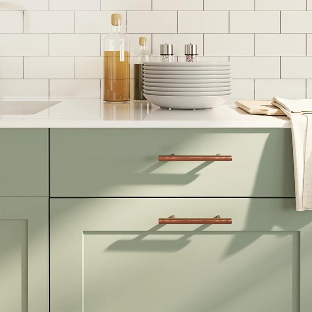 Handvatten 10 st 96 mm roestvrij staal bronskleurig 1