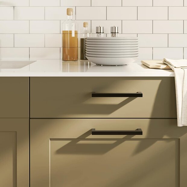 Handvatten 10 st 128 mm roestvrij staal zwart 1