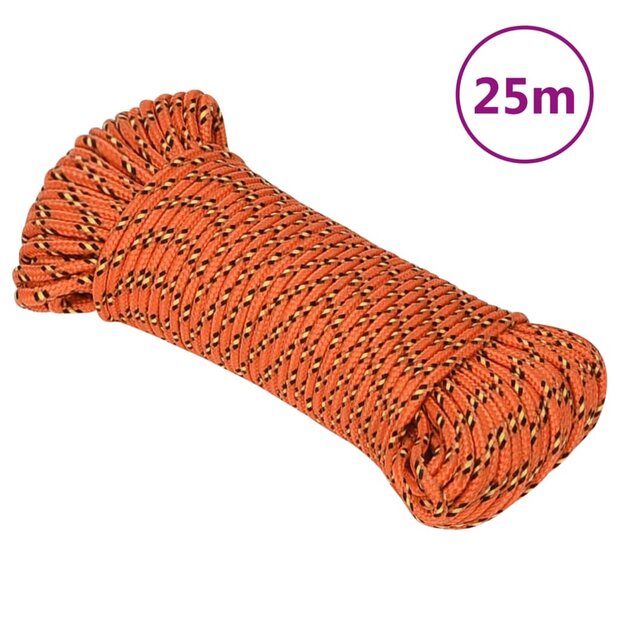 Boottouw 5 mm 25 m polypropyleen oranje 1