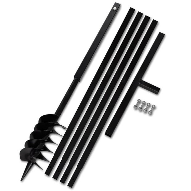 Grondboor met handvat 120 mm en verlengstukken 5 m (staal) 1