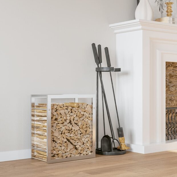 Haardhoutrek 50x28x56 cm roestvrij staal 1