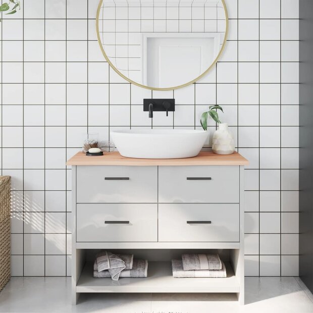 Wastafelblad 100x30x2 cm onbehandeld massief hout 1