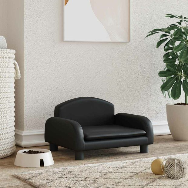 Hondenmand 50x40x30 cm kunstleer zwart 1