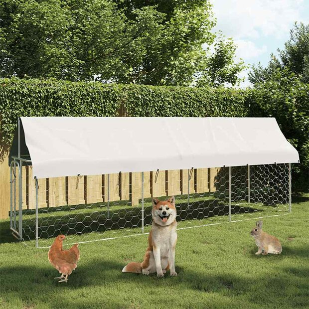 Hondenkennel voor buiten met dak 400x100x150 cm 1
