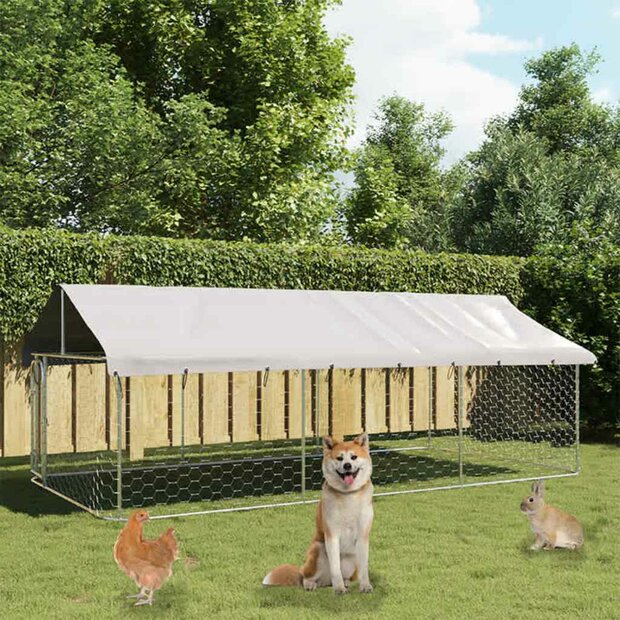 Hondenkennel voor buiten met dak 400x200x150 cm 1