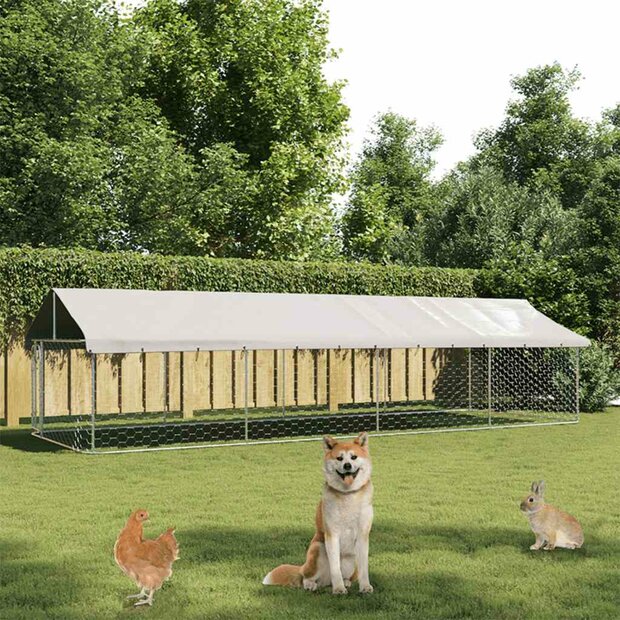 Hondenkennel voor buiten met dak 600x200x150 cm 1