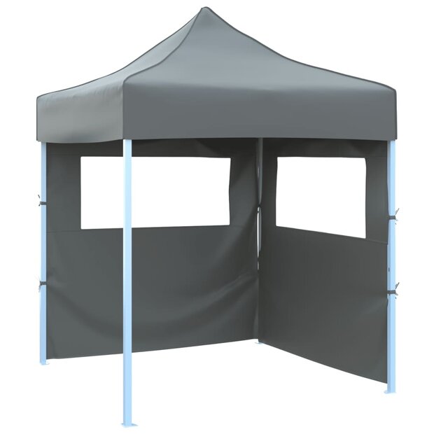 Partytent met 2 zijwanden inklapbaar 2x2 m staal antraciet 1