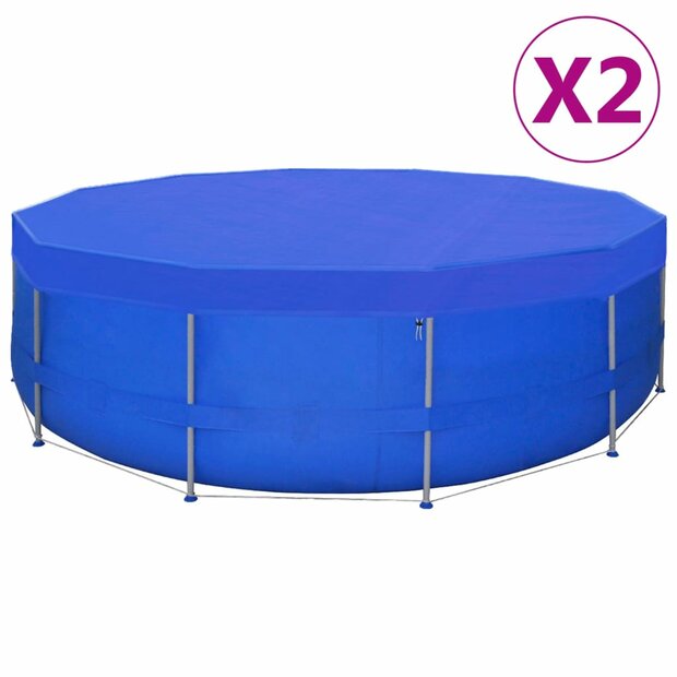 Zwembadhoezen 2 st rond 90 g/m&sup2; 540cm PE 1