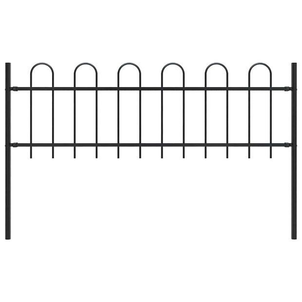 Tuinhek met ronde bovenkant 1,8 m staal zwart 1