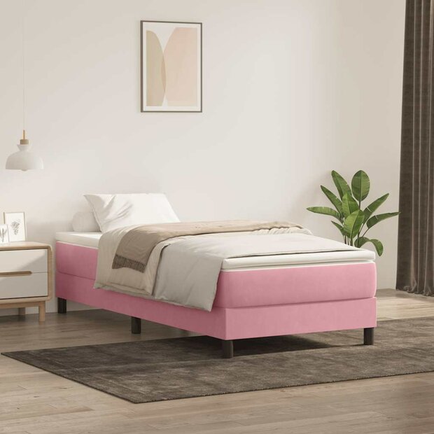 Boxspring zonder matras fluweel roze 80x220 cm 1