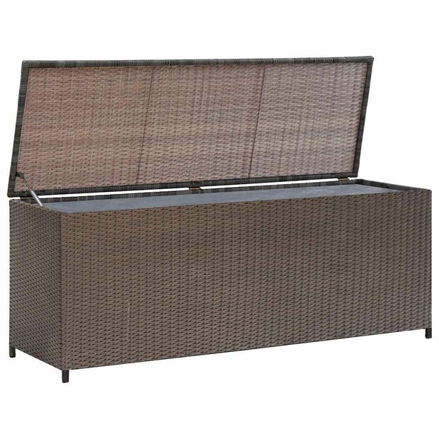 Tuinbox 120x50x60 cm poly rattan bruin 1