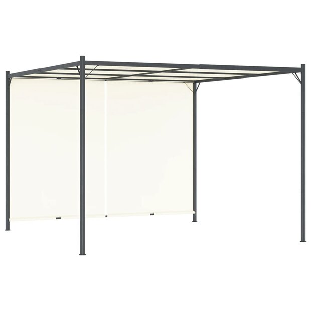 Pergola met verstelbaar dak 3x3 m staal cr&egrave;mewit  1