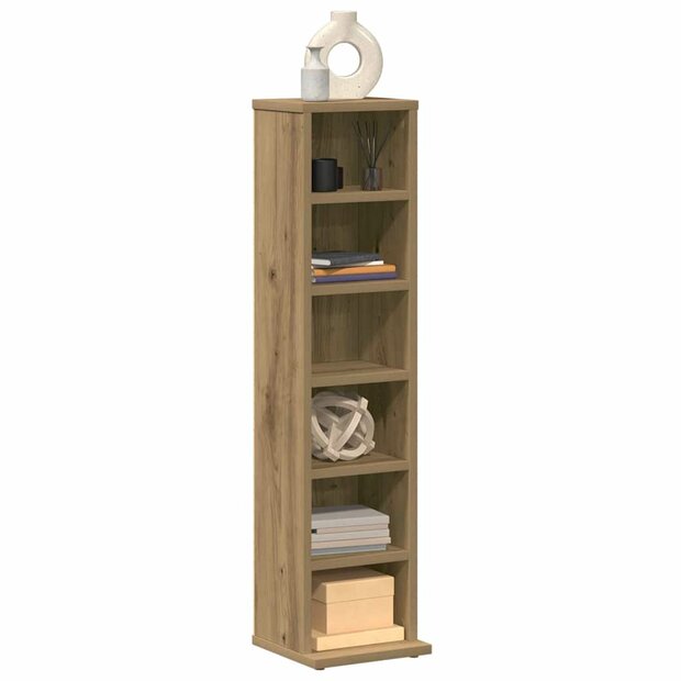 Cd-kast 21x20x88 cm bewerkt hout artisanaal eikenkleurig 1
