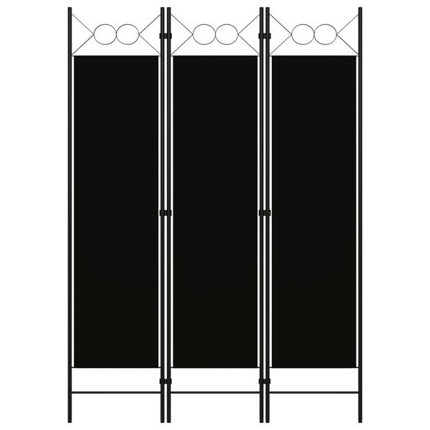 Kamerscherm met 3 panelen 120x180 cm zwart 1