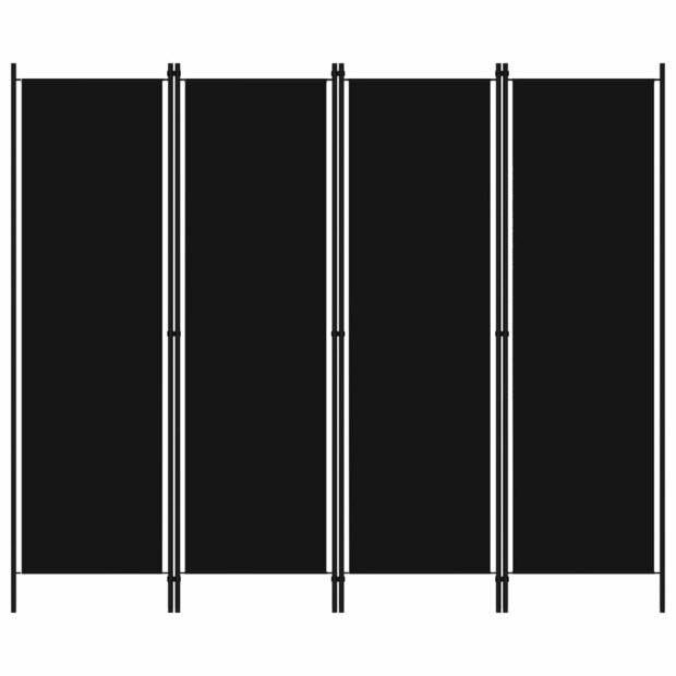 Kamerscherm met 4 panelen 200x180 cm zwart   1