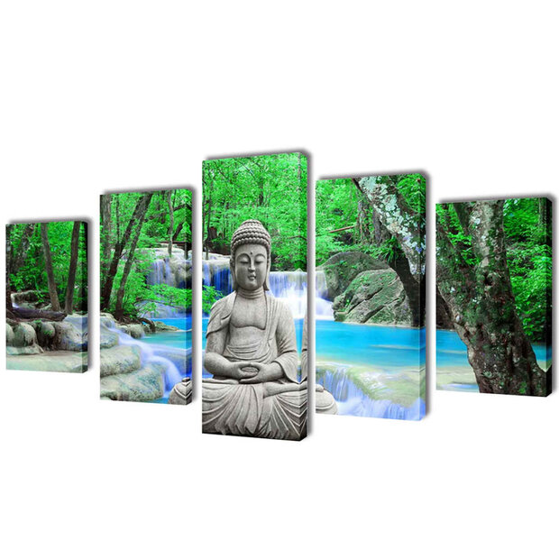 Canvas muurdruk set buddha 200 x 100 cm 1