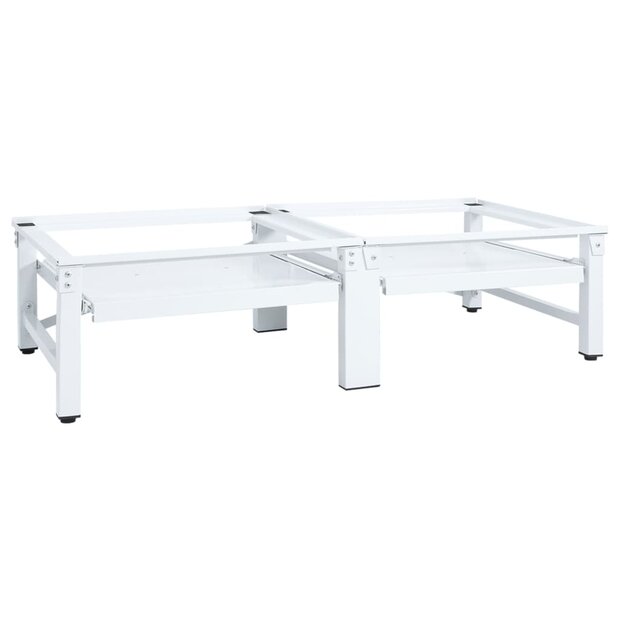 Wasmachine- en drogerverhoger met uittrekbare schappen wit 1