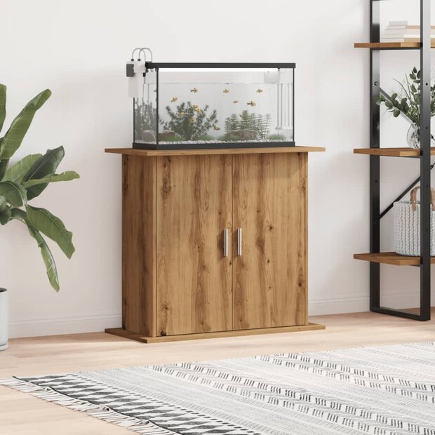 Aquariumstandaard 81x36x73cm bewerkt hout artisanaal eikenkleur 1