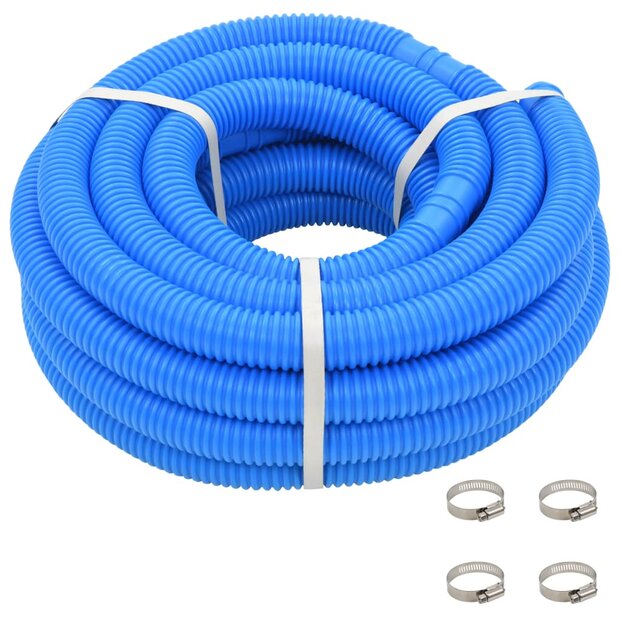 Zwembadslang met klemmen 38 mm 12 m blauw 1