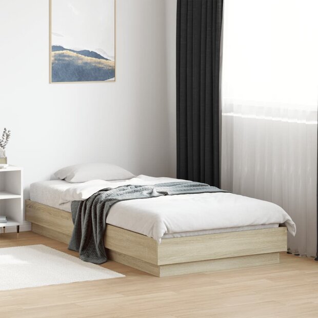 Bedframe zonder matras hout sonoma eikenkleurig 75x190 cm 1