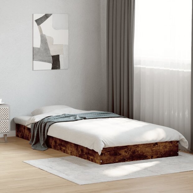 Bedframe zonder matras hout gerookt eikenkleurig 75x190 cm 1