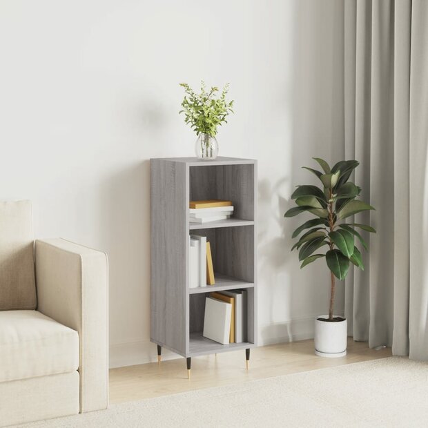 Dressoir 34,5x32,5x90 cm bewerkt hout grijs sonoma eikenkleurig 1