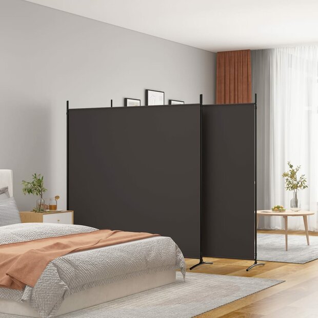 Kamerscherm met 3 panelen 525x180 cm stof bruin 1