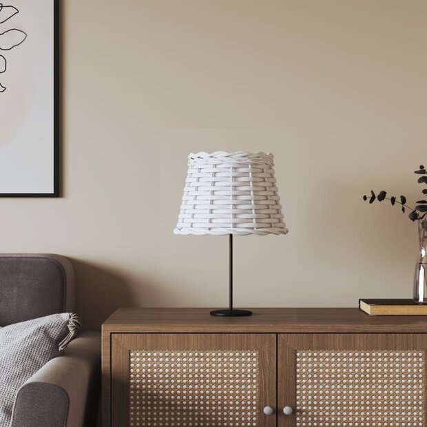 Lampenkap &Oslash;20x15 cm wicker wit 1