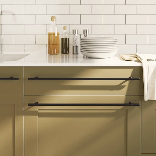 Handvatten 5 st 480 mm roestvrij staal zwart 1