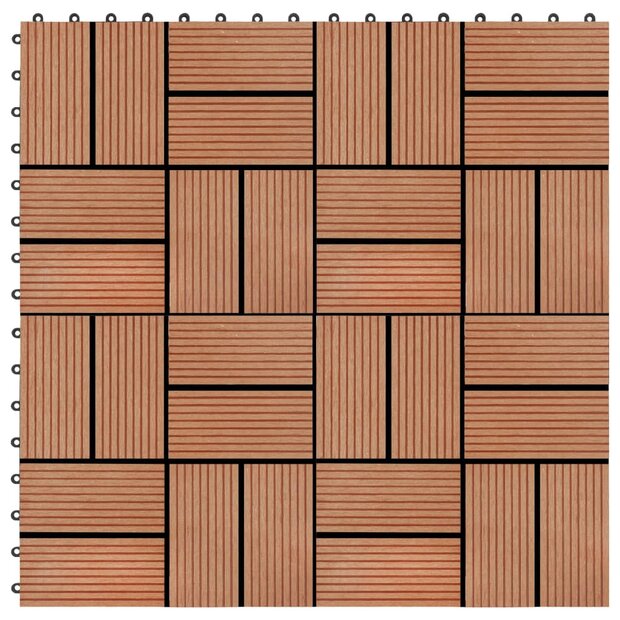 22 st Terrastegels 30x30 cm 2 m&sup2; HKC teakkleur 1