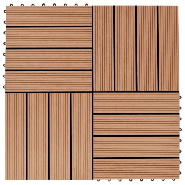 Terrastegels 30x30 cm 1 m&sup2; HKC teakkleur 11 st 1