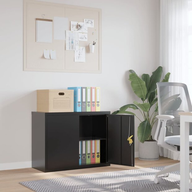 Archiefkast 90x40x70 cm staal zwart 1