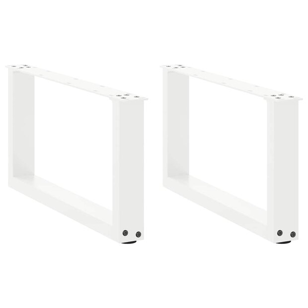 Salontafelpoten 2 st U-vormig 60x(30-31) cm staal wit 1