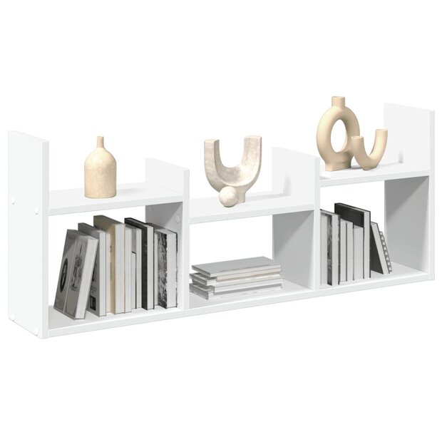 Wandkast 100x18x40 cm bewerkt hout wit 1