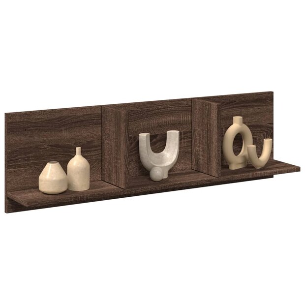 Wandkast 100x16,5x30 cm bewerkt hout bruin eikenkleur 1
